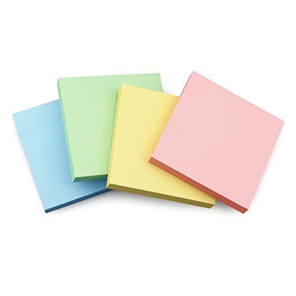 Sticky Notes 3x3 Self-Stick Notes Bright Colors Sticky Notes 4 Pads 100 Sheets/Pad (Pastel) - Image 3