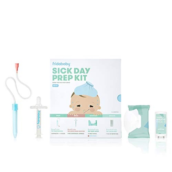 Baby Sick Day Prep Kit by FridaBaby - Includes NoseFrida Nasal Aspirator, MediFrida Pacifier Medicine Dispenser, Breathefrida Vapor Chest Rub + Snot Wipes. Soothe Stuffy Noses for Babies with A Cold - Image 6