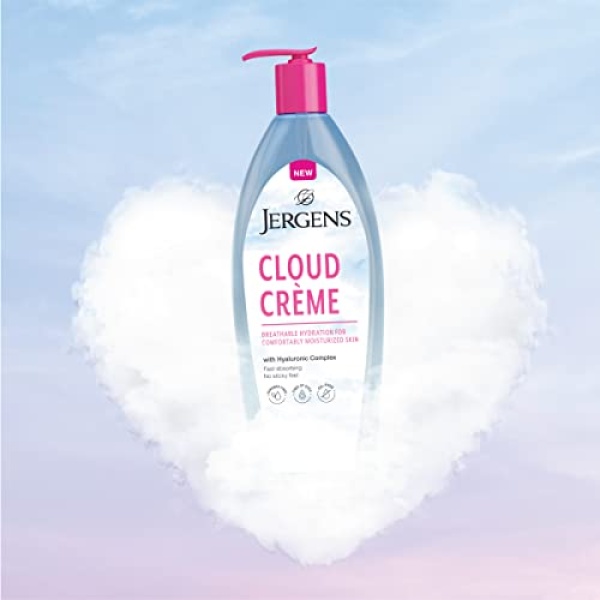 Jergens Cloud Creme Breathable Body Lotion, Fast-Absorbing Hydrating Moisturizer, Paraben-Free, with Hyaluronic Complex, Non-Greasy Application, 13 oz - Image 5