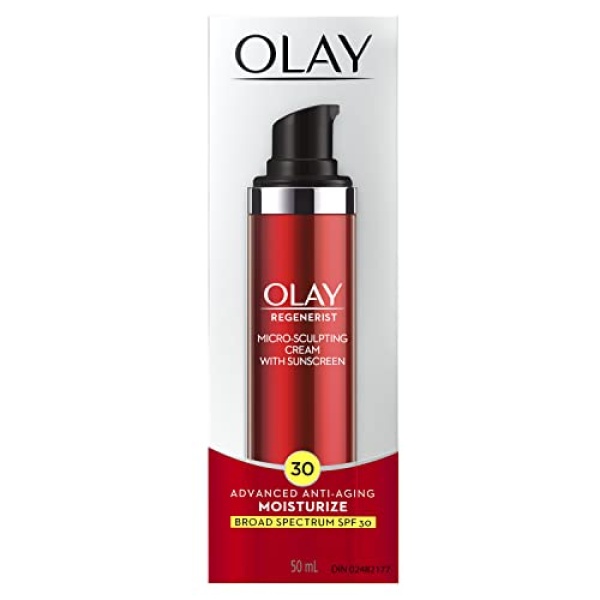 Face Moisturizer by Olay Regenerist Microsculpting Cream With SPF 30 Sunscreen  and Vitamin E for Advanced Anti-Aging, 50ml - Image 10