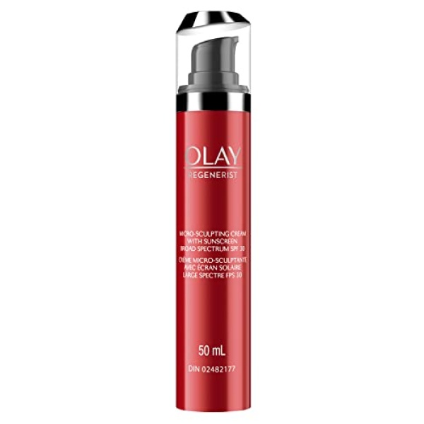 Face Moisturizer by Olay Regenerist Microsculpting Cream With SPF 30 Sunscreen  and Vitamin E for Advanced Anti-Aging, 50ml - Image 9