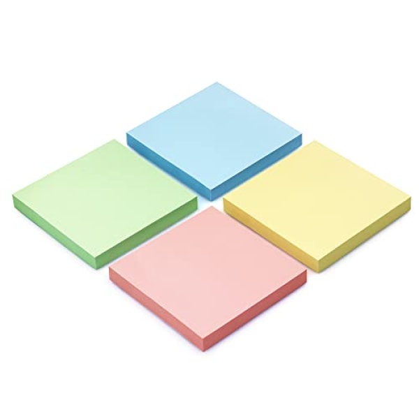 Sticky Notes 3x3 Self-Stick Notes Bright Colors Sticky Notes 4 Pads 100 Sheets/Pad (Pastel) - Image 2