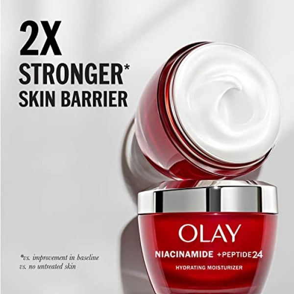 Olay Regenerist Niacinamide + Peptide 24 Hydrating Face Moisturizer with Vitamin B3 for Stronger Skin Barrier 1.7 oz, includes Whip Travel Size for Dry Skin - Image 6