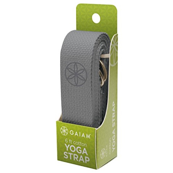 Gaiam Yoga Strap (6ft) Stretch Band with Adjustable Metal D-Ring Buckle Loop | Exercise & Fitness Stretching for Yoga, Pilates, Physical Therapy, Dance, Gym Workouts (Granite Storm) - Image 5