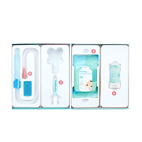 Baby Sick Day Prep Kit by FridaBaby - Includes NoseFrida Nasal Aspirator, MediFrida Pacifier Medicine Dispenser, Breathefrida Vapor Chest Rub + Snot Wipes. Soothe Stuffy Noses for Babies with A Cold - Image 4