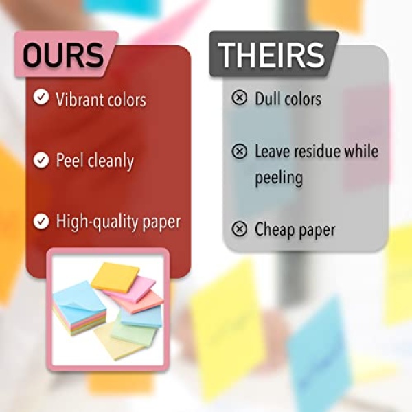 Mr. Pen- Sticky Notes, 3”x3”, 12 Pads, Pastel Sticky Notes, Sticky Note, Self-Stick Note Pads, Sticky Pads, Sticky Notes Pastel, Sticky Notes Aesthetic, Colorful Sticky Notes, Back to School Supplies - Image 6