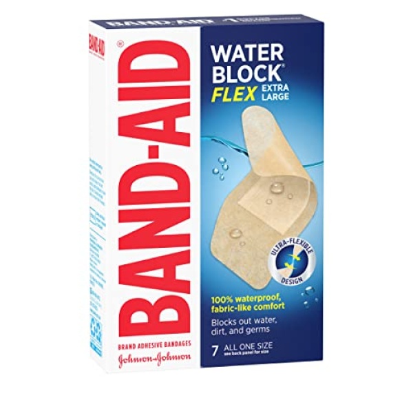 Band-Aid Brand Water Block Flex 100% Waterproof Adhesive Bandages for First-Aid Wound Care of Minor Cuts, Scrapes & Wounds, Ultra-Flexible Design, Sterile, Extra Large, 7 ct - Image 4