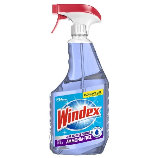 Windex Ammonia-Free Glass Cleaner, Crystal Rain Scent, Spray Bottle, 32 fl oz