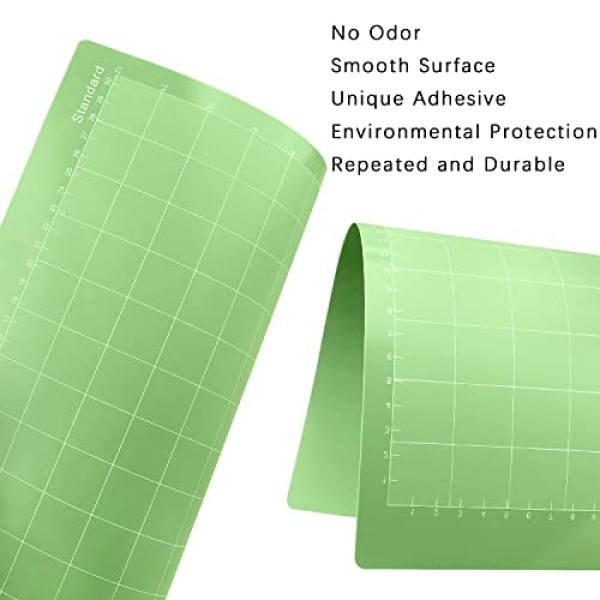 Cutting Mat for Cricut 8 Pack 12x12 Inch Standard Green Grip Adhesive Sticky Non-Slip Durable Mat for Cricut Explore One/Air/Air 2/Maker Cut Mats Replacement Accessories - Image 6