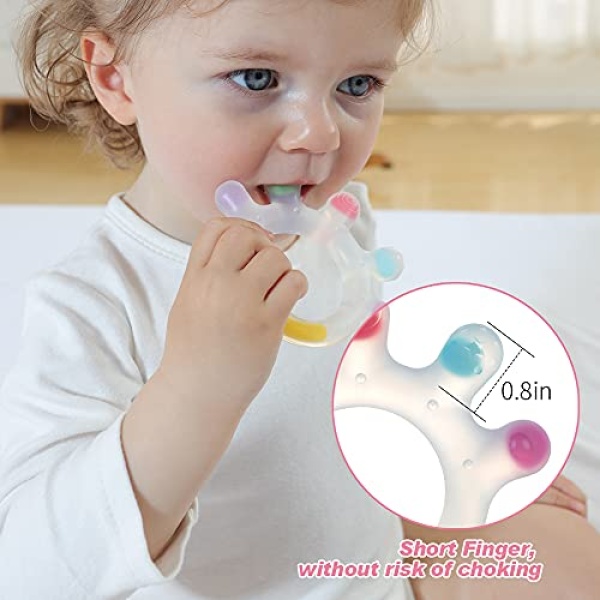 Haakaa Large-Palm Baby Teething Toys, Food Grade Silicone Teethers for Babies 0-6 Months/6-12 Months, BPA Free Teething Relief Baby Chew Toys - Image 4