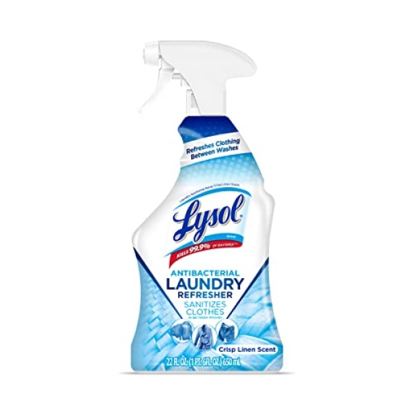 Lysol Antibacterial Laundry Refresher Spray, Fabric Sanitizing and Freshening Spray, For Sanitizing and Deodorizing Clothes, Crisp Linen, 1 Count, 22 oz.