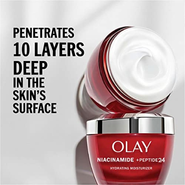 Olay Regenerist Niacinamide + Peptide 24 Hydrating Face Moisturizer with Vitamin B3 for Stronger Skin Barrier 1.7 oz, includes Whip Travel Size for Dry Skin - Image 7