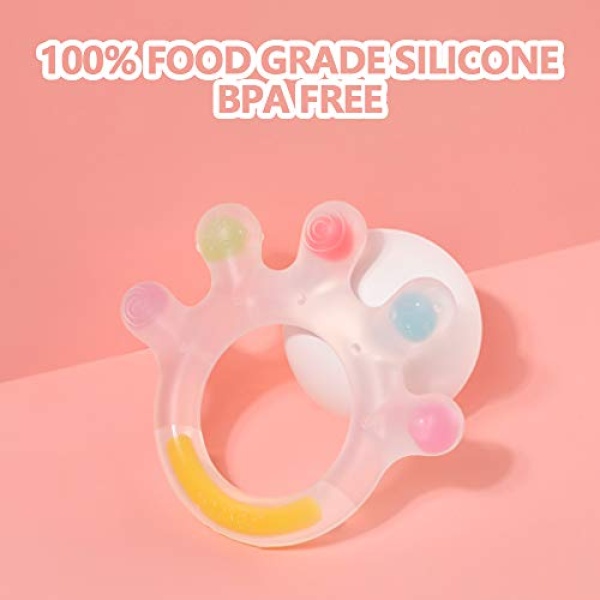 Haakaa Large-Palm Baby Teething Toys, Food Grade Silicone Teethers for Babies 0-6 Months/6-12 Months, BPA Free Teething Relief Baby Chew Toys - Image 3