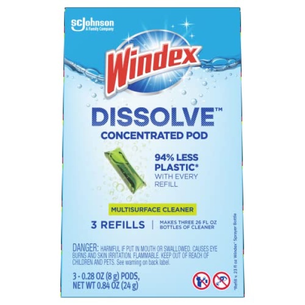 Windex Dissolve Concentrated Pods, Multisurface Cleaner, 3 Concentrated Dissolvable Refill Pods - Image 3