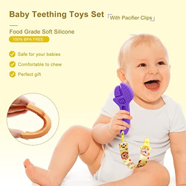 Teething Toys for Babies 6-12 Months, Silicone Baby Teething Toys, Baby Teether, Baby Teethers 0-6 Months, Baby Chew Toys, Soothe Babies Sore Gums, Novel Baby Boy Toys - Image 6