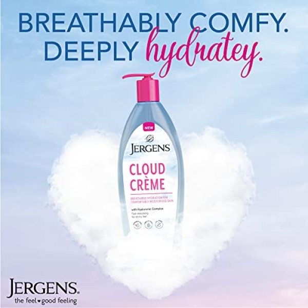 Jergens Cloud Creme Breathable Body Lotion, Fast-Absorbing Hydrating Moisturizer, Paraben-Free, with Hyaluronic Complex, Non-Greasy Application, 13 oz - Image 10