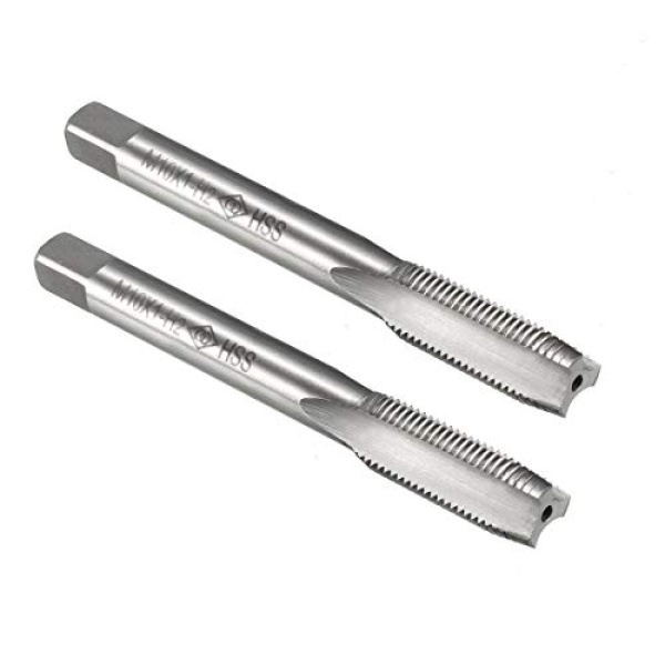 uxcell Metric Machine Thread Milling Tap M10 x 1 H2 High Speed Steel Uncoated 3 Straight Flutes Thread Tapping DIY Tool 2pcs