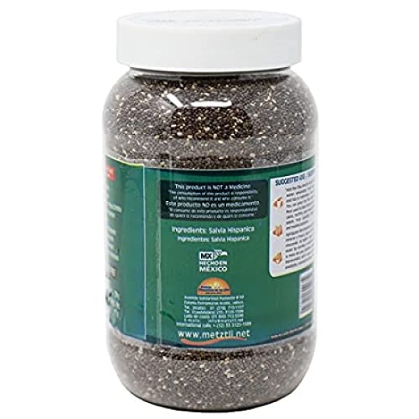 Metztli Chia Seeds, Superfood, Source of Fiber, Gluten-Free, Sugar-Free, Sodium-Free, 13 Oz, Jar - Image 5