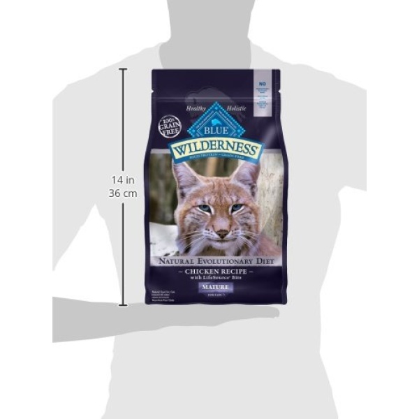 Blue Buffalo Wilderness High Protein, Natural Mature Dry Cat Food, Chicken 5-lb - Image 2