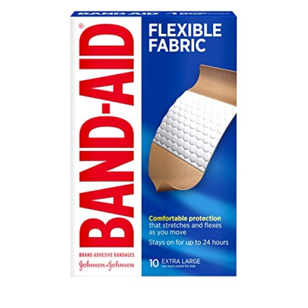 BAND-AID Flexible Fabric Bandages, Extra Large 10 ea