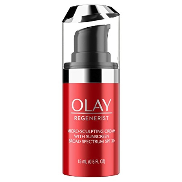 Face Moisturizer by Olay Regenerist Micro-Sculpting Cream Face Moisturizer with SPF 30, Trial Size, 0.5 Ounce