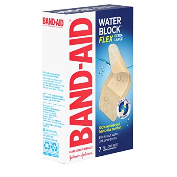 Band-Aid Brand Water Block Flex 100% Waterproof Adhesive Bandages for First-Aid Wound Care of Minor Cuts, Scrapes & Wounds, Ultra-Flexible Design, Sterile, Extra Large, 7 ct - Image 7