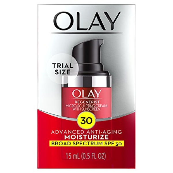 Face Moisturizer by Olay Regenerist Micro-Sculpting Cream Face Moisturizer with SPF 30, Trial Size, 0.5 Ounce - Image 5