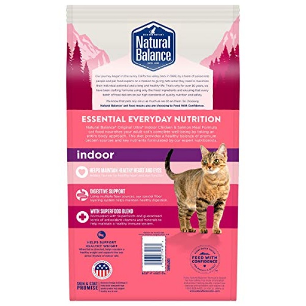 Natural Balance Original Ultra Indoor Chicken & Salmon Meal Cat Food | Dry Food for Indoor Adult Cats | 6-lb. Bag - Image 7