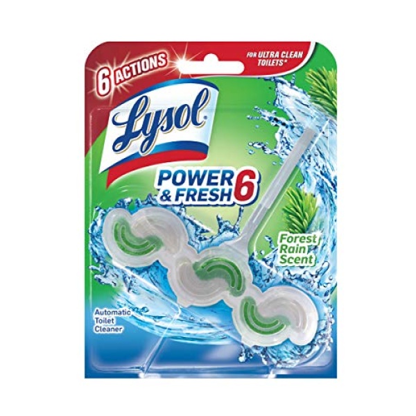 Lysol Power & Fresh 6 Automatic Toilet Bowl Cleaner, Forest Rain, 1 ct