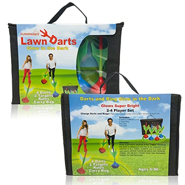 Funsparks Lawn Darts Game Set - Glow in The Dark Outdoor Soft Tip Lawn Darts Set - Great Games for Kids and Adults Lawn Games - Image 2