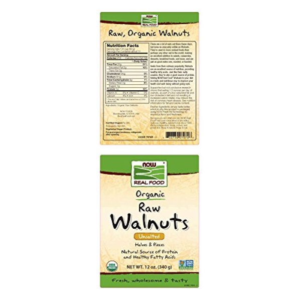 NOW Foods, Certified Organic Walnuts, Raw and Unsalted, Halves and Pieces, Good Source of Protein and Healthy Fatty Acids, Certified Non-GMO, 12-Ounce (Packaging May Vary) - Image 7