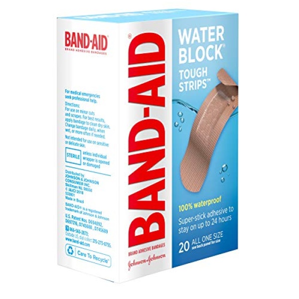 Band-Aid Brand Water Block Waterproof Tough Adhesive Bandages for Minor Cuts and Scrapes, All One Size, 20 Count (Pack of 1) - Image 7