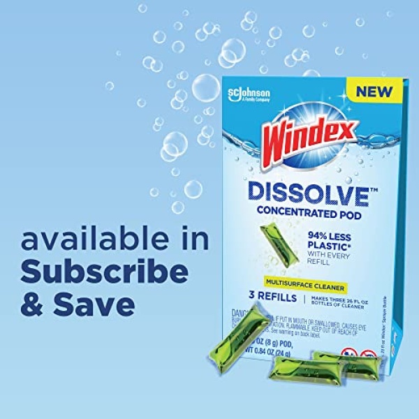 Windex Dissolve Concentrated Pods, Multisurface Cleaner, 3 Concentrated Dissolvable Refill Pods - Image 4