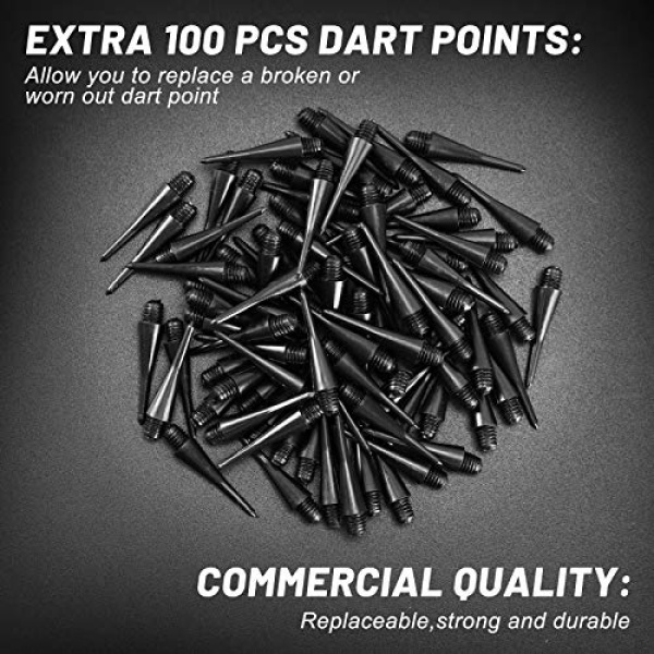 Accmor 12 Pcs Soft Tip Darts, Bar Dart, Plastic Tip Darts Set, Attach Extra 100 Black 2BA Replacement Tips, Soft Tip Darts for Electronic/Plastic Dartboard - Image 5