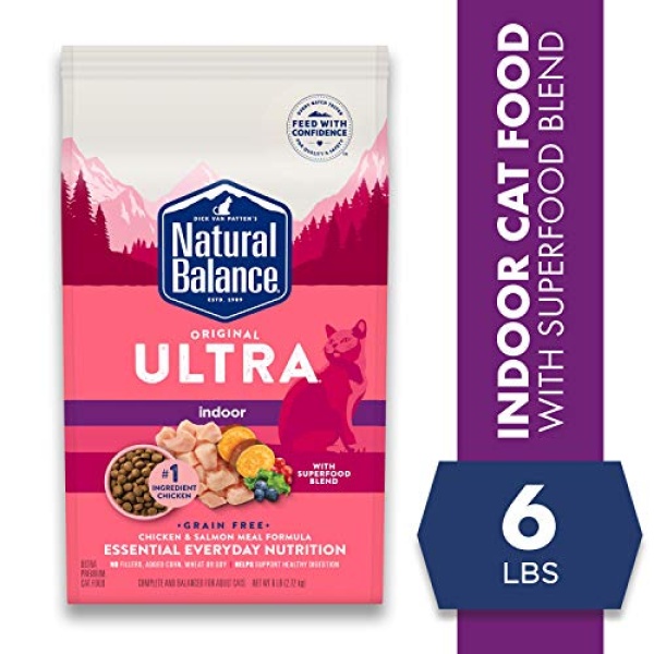 Natural Balance Original Ultra Indoor Chicken & Salmon Meal Cat Food | Dry Food for Indoor Adult Cats | 6-lb. Bag - Image 8