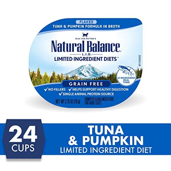 Natural Balance Limited Ingredient Diet Tuna & Pumpkin in Broth Grain-Free Wet Adult Cat Food 2.75-oz. Cup (Pack of 24) - Image 5