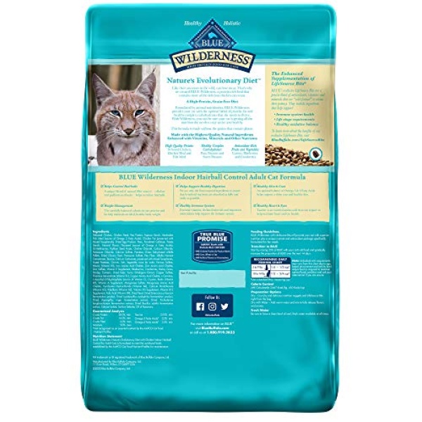 Blue Buffalo Wilderness High Protein, Natural Adult Indoor Hairball Control Dry Cat Food, Chicken 11-lb - Image 8