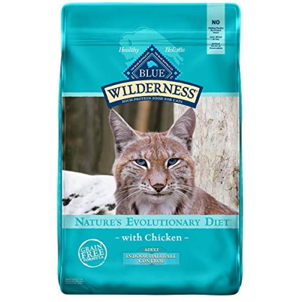 Blue Buffalo Wilderness High Protein, Natural Adult Indoor Hairball Control Dry Cat Food, Chicken 11-lb