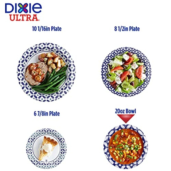 Dixie Ultra Paper Bowls, 20 Oz, Dinner or Lunch Size Printed Disposable Bowls, , Packaging and Design May Vary,52 Count (Pack of 1) - Image 6