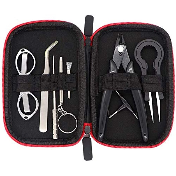 DIY Tool Kit Jig Winding Set,Ceramics Tweezers,Cutter,Folding Scissors, Brush, Screwdrivers with A Carrying Case