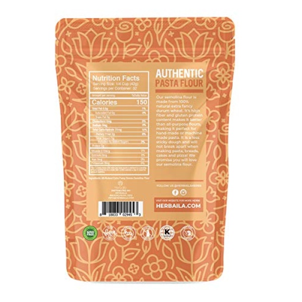 Semolina Flour 2lbs / 32oz, Fine Semolina Flour for Pasta, Pizza Dough, Cake Flour and Bread Flour, 100% Fine Ground All-Natural Durum Wheat From CANADA. - Image 7