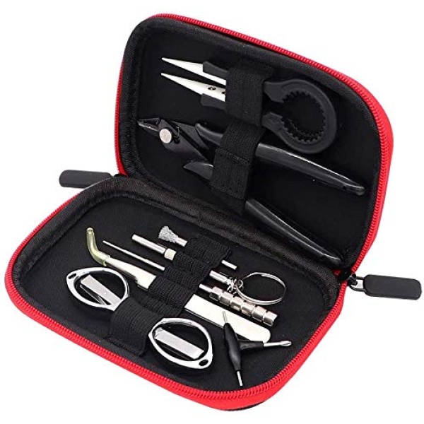 DIY Tool Kit Jig Winding Set,Ceramics Tweezers,Cutter,Folding Scissors, Brush, Screwdrivers with A Carrying Case - Image 7