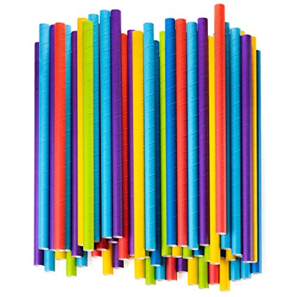 Paper Jumbo Smoothie Straws,100% Biodegradable [100 Pack] Assorted Colors… - Image 8