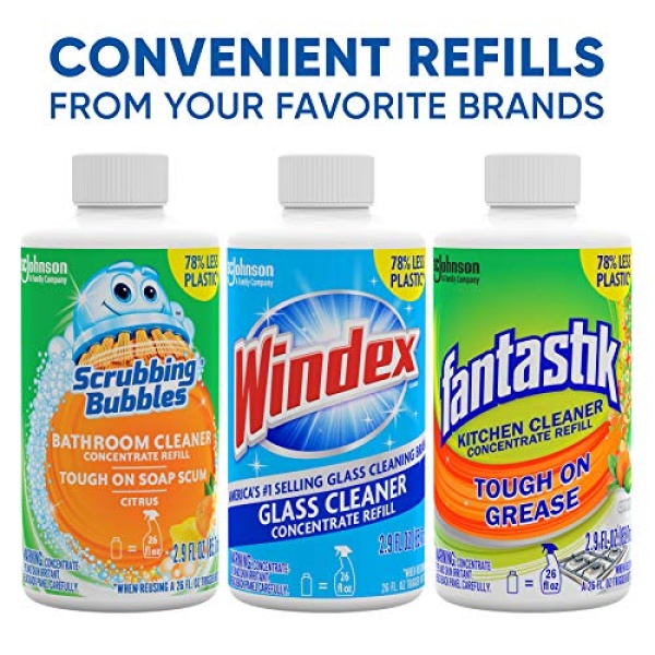 Windex Glass Cleaner Concentrate, Two 2.9 Ounce Concentrated Refill Bottles - Image 6