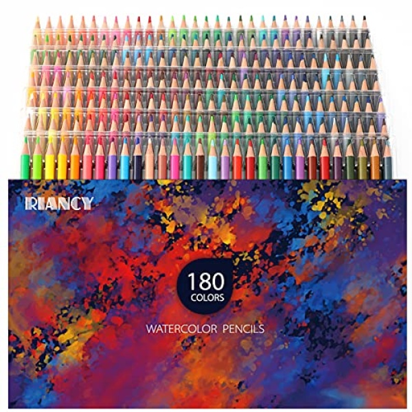 RIANCY 180 Colored Pencils For Adult Coloring Books Kids, Teens Art Supplies Artist Watercolor Pencils Oil Based Drawing Pencil Set