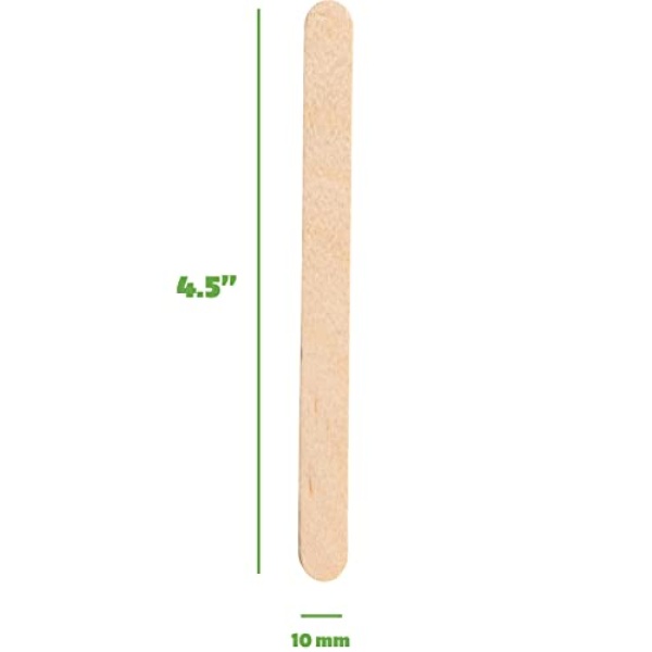 [1000 Count] 4.5 Inch Wooden Multi-Purpose Popsicle Sticks for Crafts, ICES, Ice Cream, Wax, Waxing, Tongue Depressor Wood Sticks - Image 6