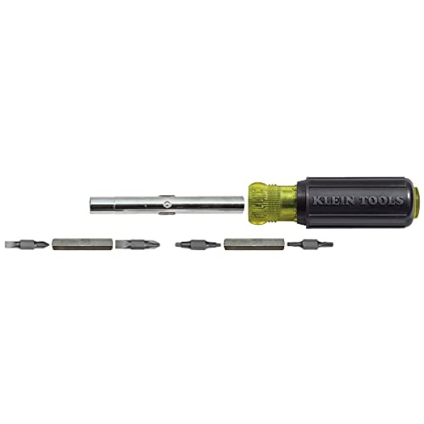 Klein Tools 32500 11-in-1 Screwdriver / Nut Driver Set, 8 Bits (Phillips, Slotted, Torx, Square), 3 Nut Driver Sizes, Cushion Grip Handle - Image 6