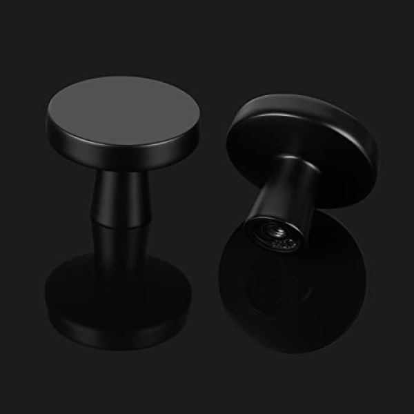 OYX Black Knobs, 6 Pack Black Cabinet Knobs for Round Kitchen Cabinet Hardware Black Dresser Drawer Knobs Matte Black Cabinet Knobs Zinc Alloy Cabinet Door Knobs, Black Hardware for Cabinets - Image 2