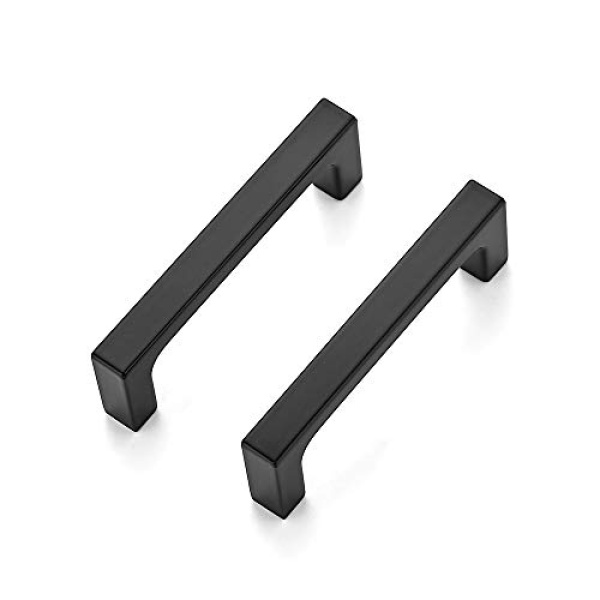 Ravinte 10 Pack Solid 3 Inch Kitchen Square Cabinet Handles Matte Black Cabinet Pulls Drawer Pulls Kitchen Cabinet Hardware Flat Black Kitchen Handles