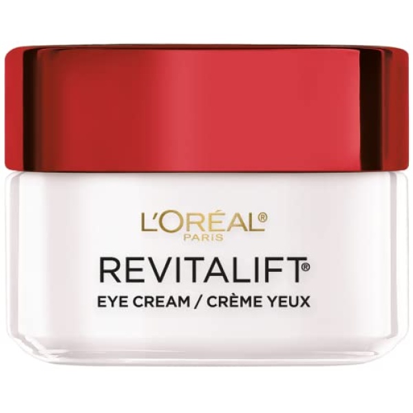 L'Oréal Paris Revitalift Anti-Wrinkle and Firming Eye Cream, Pro Retinol and Centella Asiatica, Reduce Dark Circles, Fragrance Free, 0.5 oz (Packaging may vary)